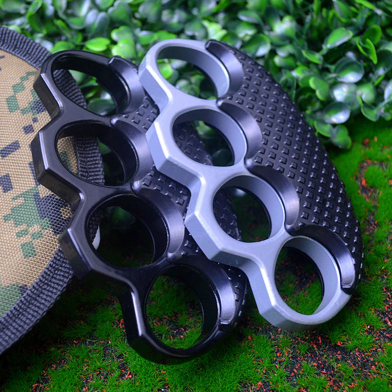 Thickened Anti-slip Knuckle Duster Boxing Self-defense Four-finger Button Window Breaker Outdoor Camping EDC Tool - Image 2
