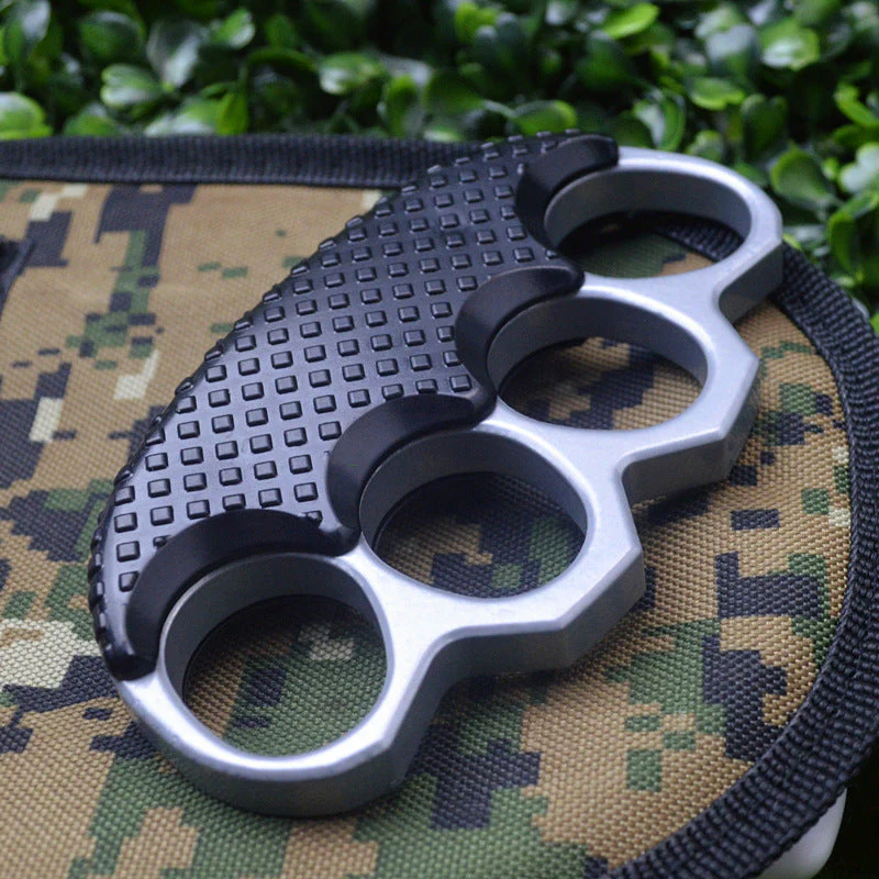 Thickened Anti-slip Knuckle Duster Boxing Self-defense Four-finger Button Window Breaker Outdoor Camping EDC Tool - Image 3