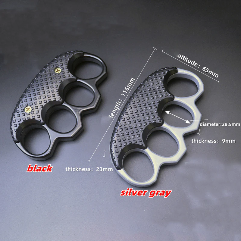 Thickened Anti-slip Knuckle Duster Boxing Self-defense Four-finger Button Window Breaker Outdoor Camping EDC Tool - Image 4