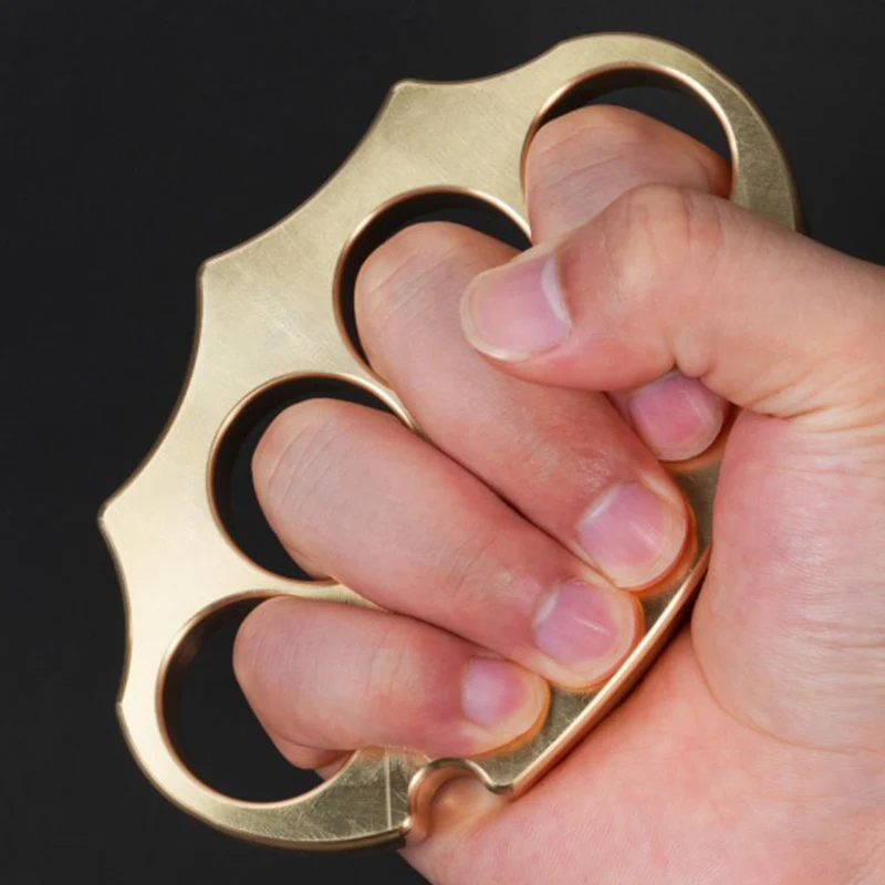 Thickened Brass Knuckle Duster Self Defense Boxing EDC Tool - Image 10