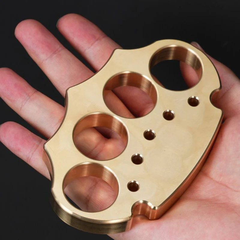 Thickened Brass Knuckle Duster Self Defense Boxing EDC Tool - Image 2