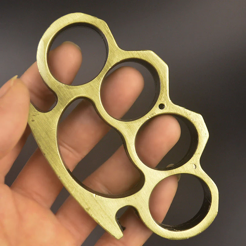 Thickened Metal Brass Knuckle Duster Boxing Four Finger Buckle Defense Window Breaker Outdoor EDC Tool - Image 5