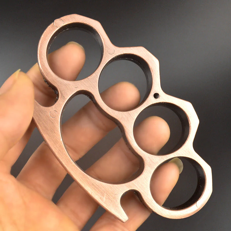 Thickened Metal Brass Knuckle Duster Boxing Four Finger Buckle Defense Window Breaker Outdoor EDC Tool - Image 6