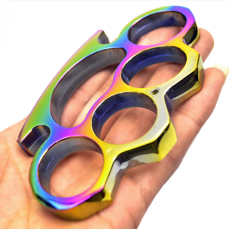 Thickened Metal Brass Knuckle Duster Boxing Four Finger Buckle Defense Window Breaker Outdoor EDC Tool - Image 8