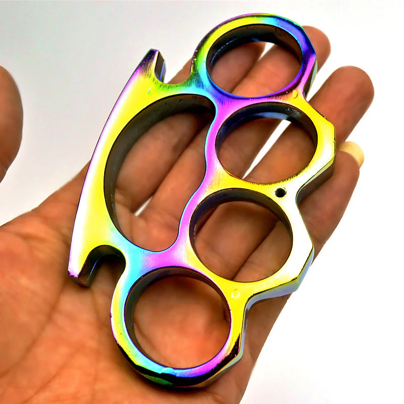 Thickened Metal Brass Knuckle Duster Boxing Four Finger Buckle Defense Window Breaker Outdoor EDC Tool - Image 9