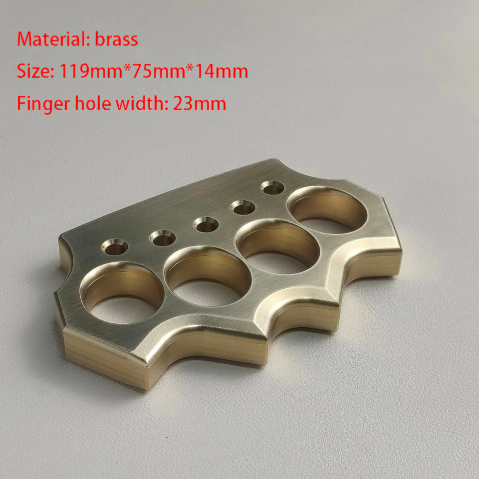 Thickened Solid Brass Knuckle Duster Boxing Four Finger Buckle Defense Window Breaker Outdoor EDC Tool - Image 4