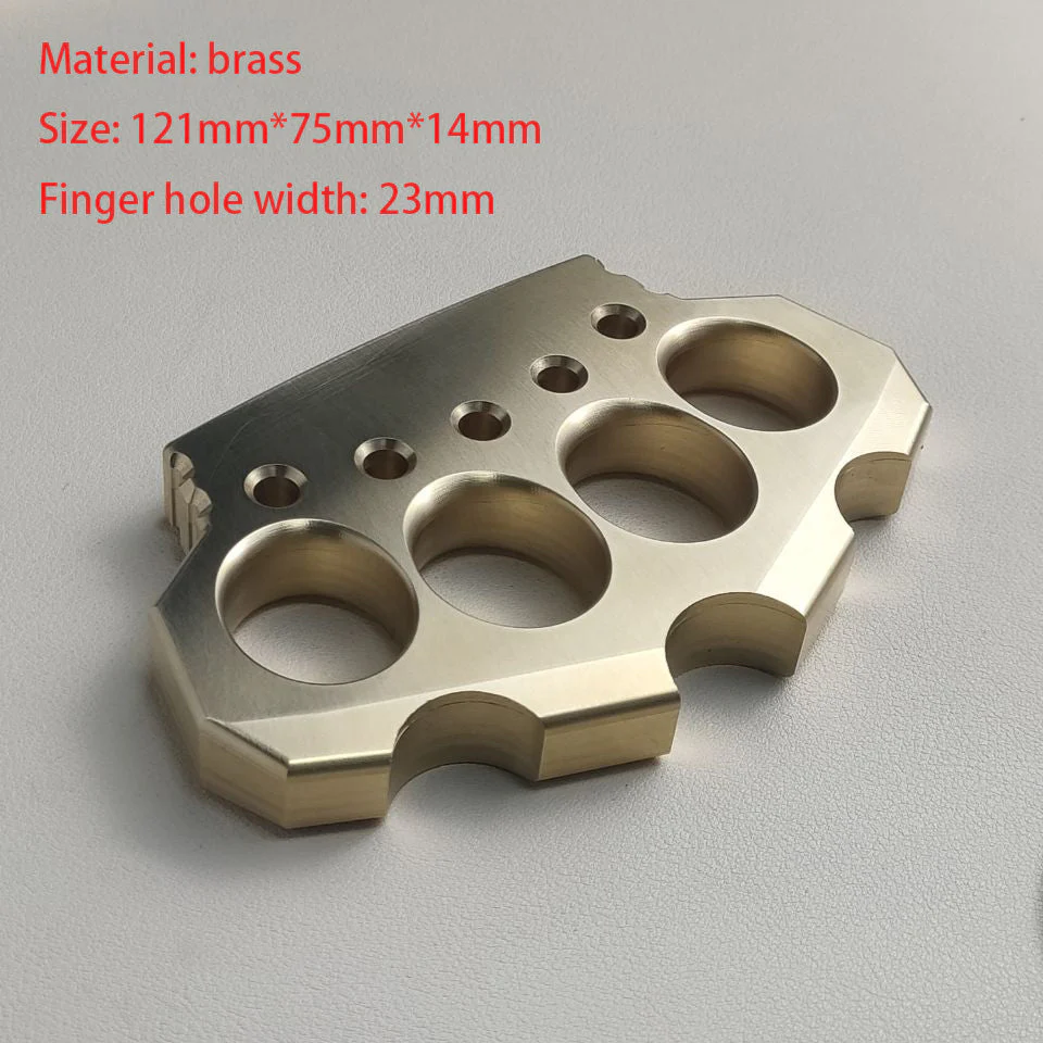 Thickened Solid Brass Knuckle Duster Boxing Four Finger Buckle Defense Window Breaker Outdoor EDC Tool - Image 9