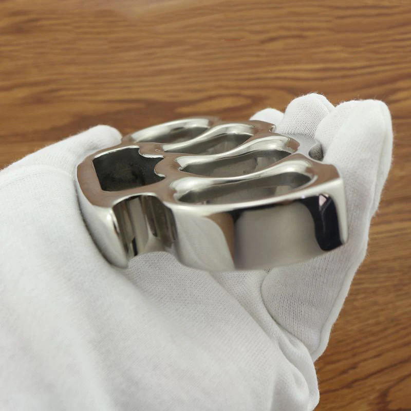Thickened Solid Pure Steel Knuckle Duster Boxing Four Finger Buckle Defense Window Breaker Outdoor EDC Tool - Image 4