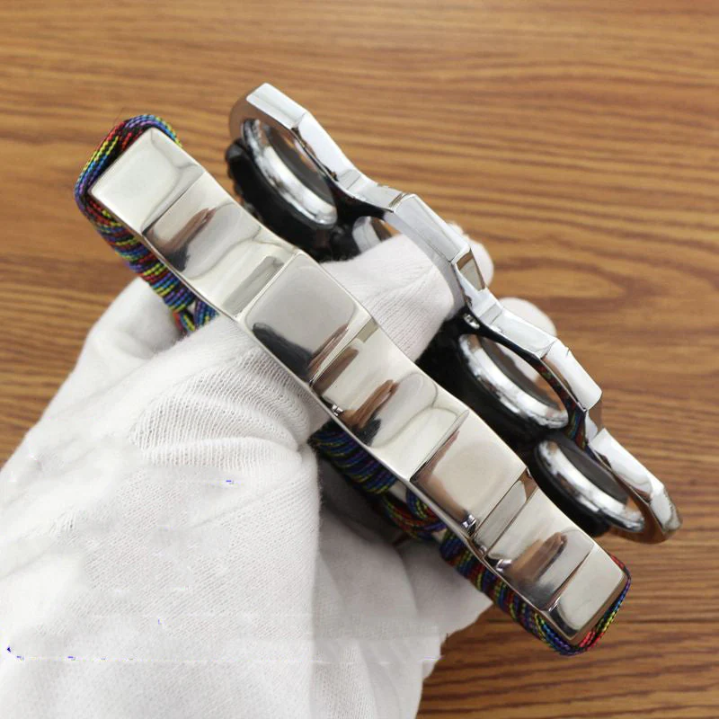 Thickened Solid Pure Steel Knuckle Duster Boxing Four Finger Buckle Defense Window Breaker Outdoor EDC Tool - Image 7