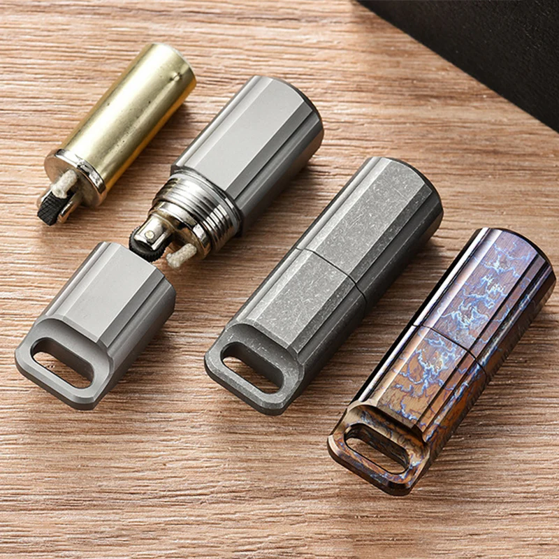 Titanium Alloy Waterproof Capsule Pill Storage Lighter - Image 9