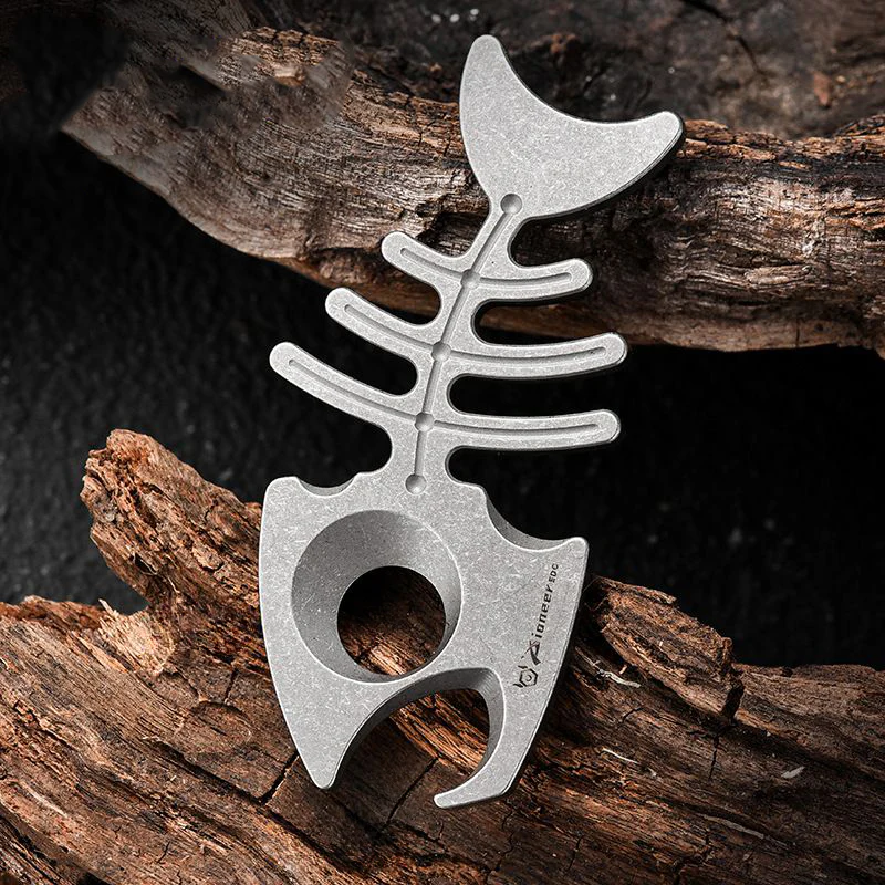Titanium Fishbone Bottle Opener Self Defense EDC Tool - Image 6