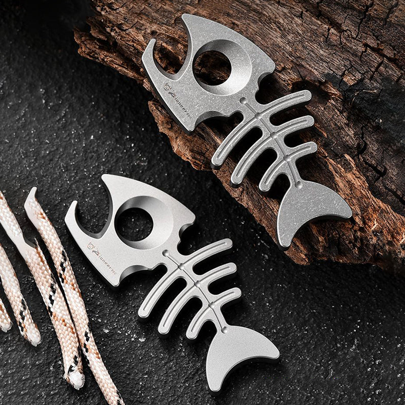 Titanium Fishbone Bottle Opener Self Defense EDC Tool - Image 8