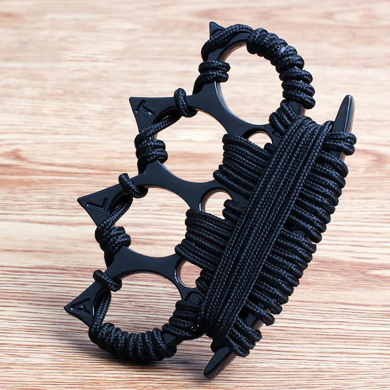 Umbrella Rope Brass Knuckle Duster Boxing Four-finger Buckle Self-defense Window Breaker Outdoor Combat Protective EDC Tool