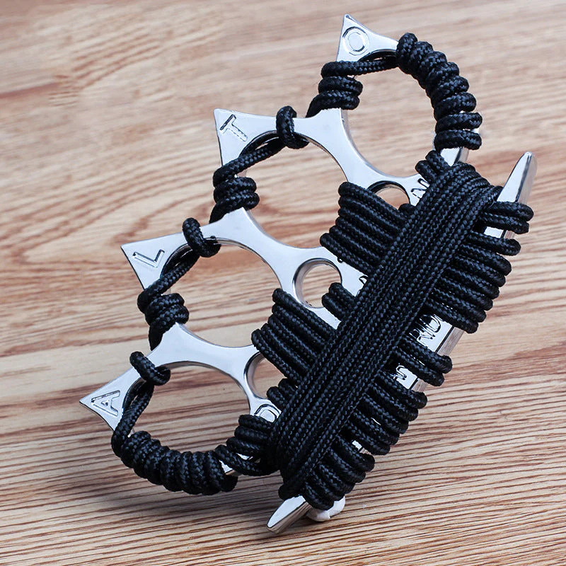 Umbrella Rope Brass Knuckle Duster Boxing Four-finger Buckle Self-defense Window Breaker Outdoor Combat Protective EDC Tool - Image 2