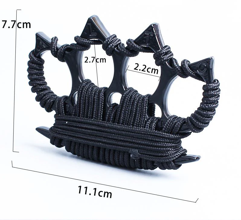 Umbrella Rope Brass Knuckle Duster Boxing Four-finger Buckle Self-defense Window Breaker Outdoor Combat Protective EDC Tool - Image 3