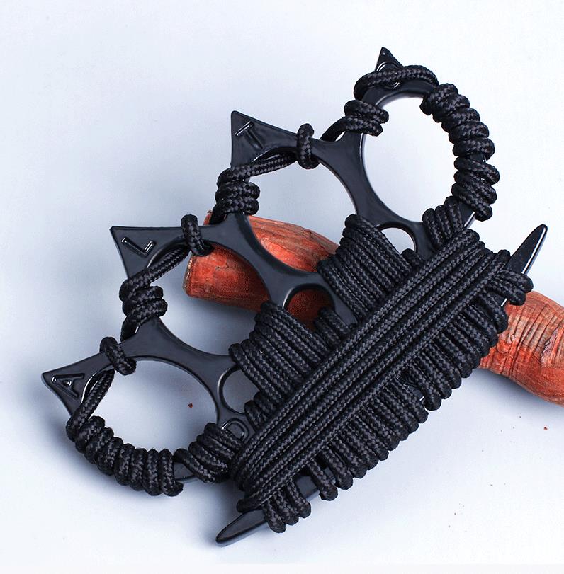 Umbrella Rope Brass Knuckle Duster Boxing Four-finger Buckle Self-defense Window Breaker Outdoor Combat Protective EDC Tool - Image 4