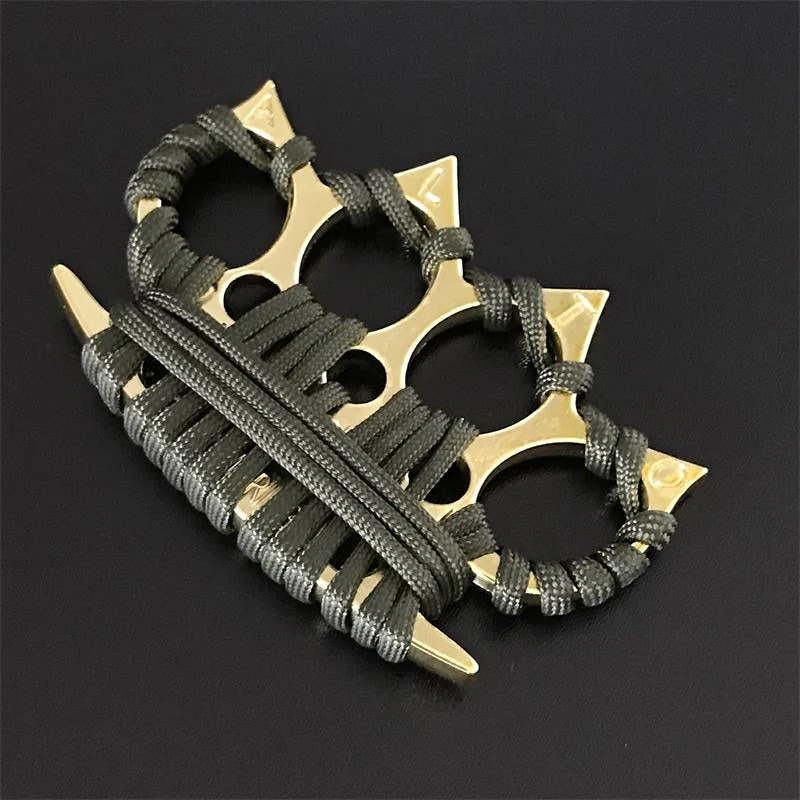 Umbrella Rope Brass Knuckle Duster Boxing Four-finger Buckle Self-defense Window Breaker Outdoor Combat Protective EDC Tool - Image 5