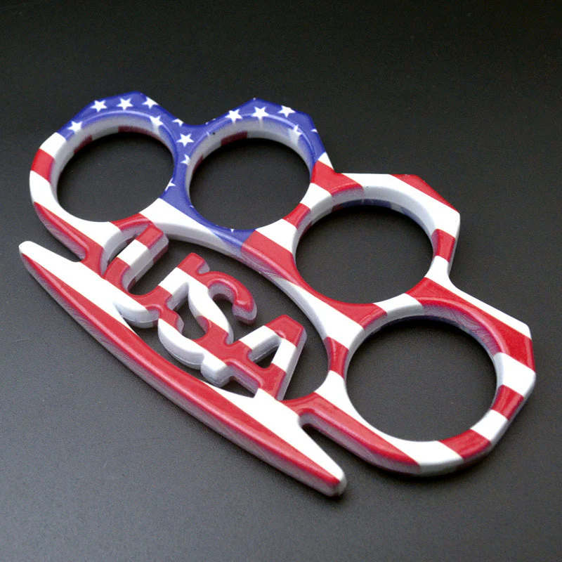 USA Pattern- Knuckle Duster Boxing Self Defense Four Finger Buckle Window Breaker Outdoor Camping EDC Tool - Image 3