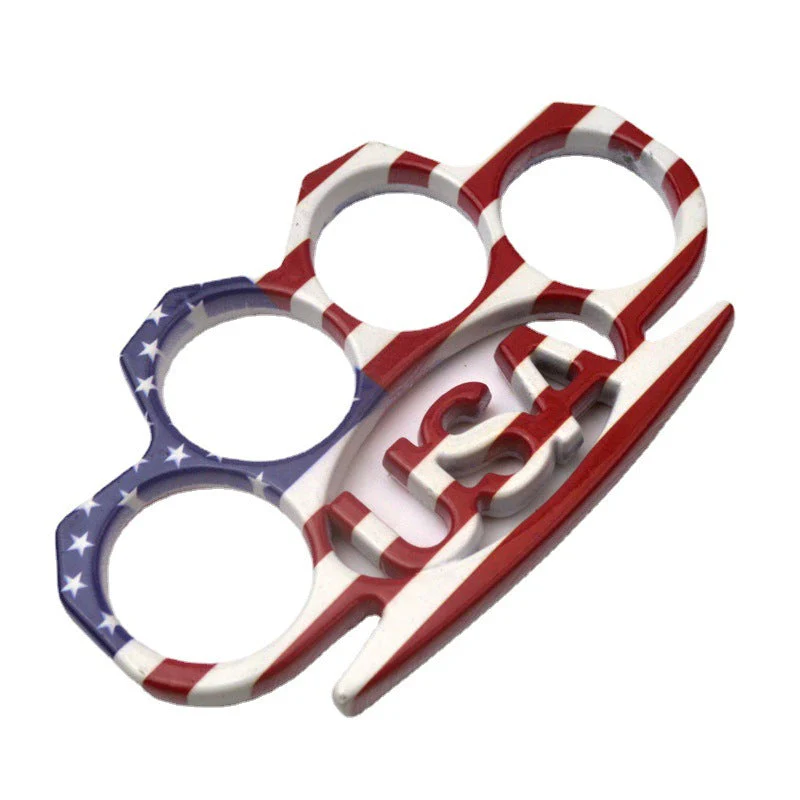 USA Pattern- Knuckle Duster Boxing Self Defense Four Finger Buckle Window Breaker Outdoor Camping EDC Tool - Image 4