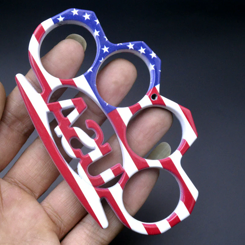USA Pattern- Knuckle Duster Boxing Self Defense Four Finger Buckle Window Breaker Outdoor Camping EDC Tool - Image 5