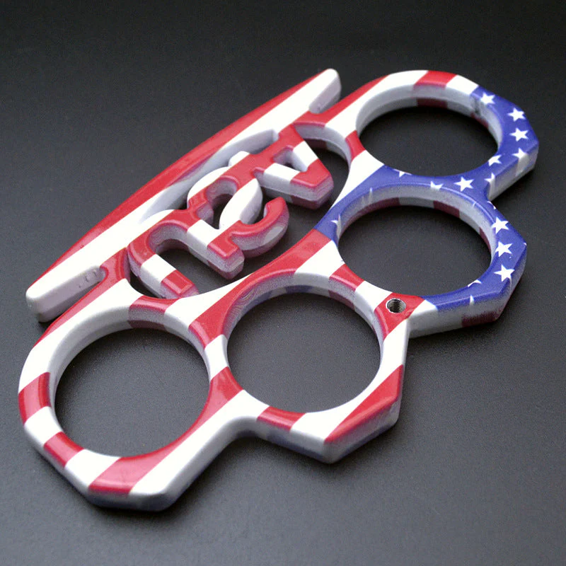 USA Pattern- Knuckle Duster Boxing Self Defense Four Finger Buckle Window Breaker Outdoor Camping EDC Tool - Image 6