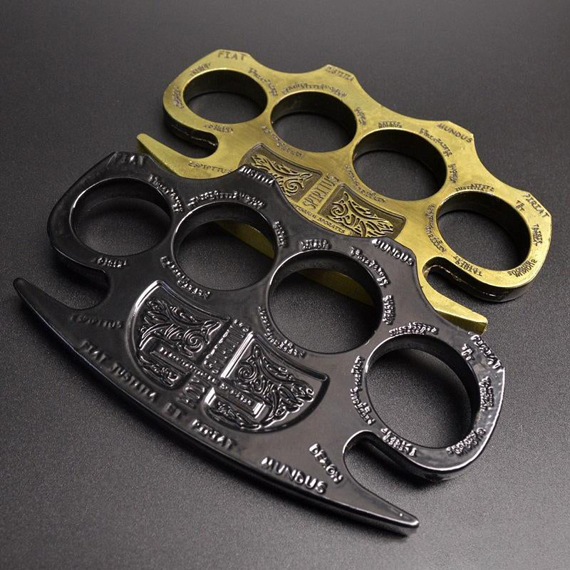 Warrior - Brass Knuckle Duster Boxing Four Finger Buckle Defense Window Breaker Outdoor EDC Tool - Image 3