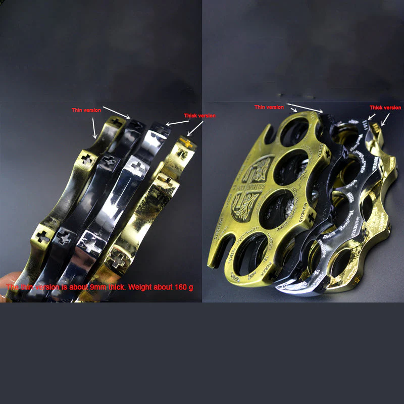 Warrior - Brass Knuckle Duster Boxing Four Finger Buckle Defense Window Breaker Outdoor EDC Tool - Image 5
