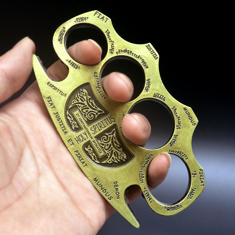 Warrior - Brass Knuckle Duster Boxing Four Finger Buckle Defense Window Breaker Outdoor EDC Tool - Image 6