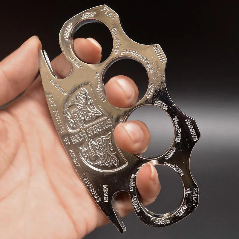 Warrior - Brass Knuckle Duster Boxing Four Finger Buckle Defense Window Breaker Outdoor EDC Tool - Image 7