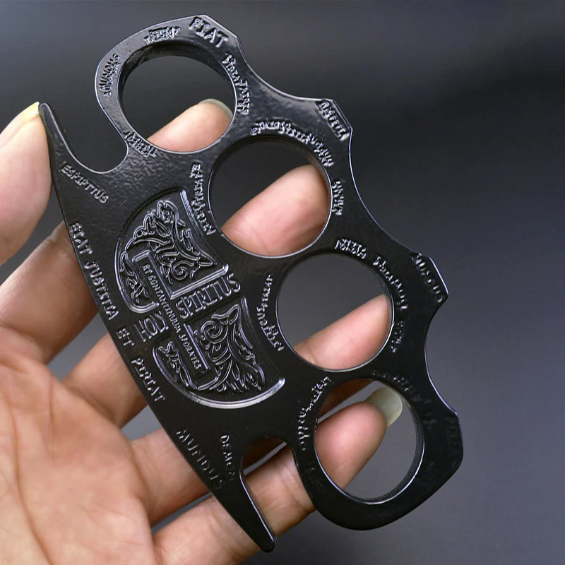 Warrior - Brass Knuckle Duster Boxing Four Finger Buckle Defense Window Breaker Outdoor EDC Tool - Image 8