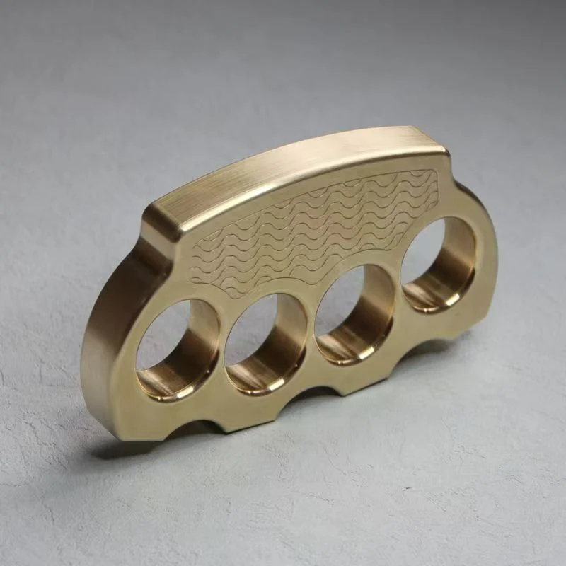Wave Pattern Brass Knuckle Duster EDC Protective Gear - Image 2