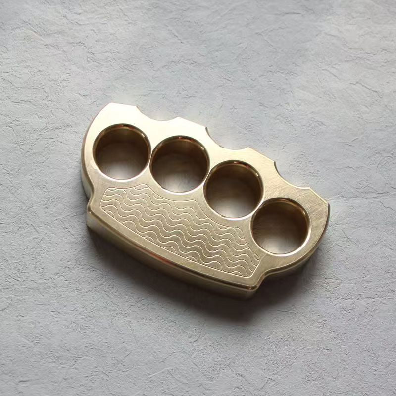 Wave Pattern Brass Knuckle Duster EDC Protective Gear - Image 6