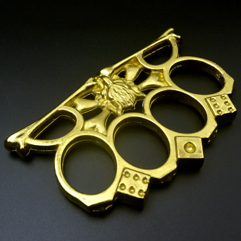 Wolf Head Dice Knuckle Duster Boxing Self Defense Buckle Window Breaker Outdoor EDC Tool