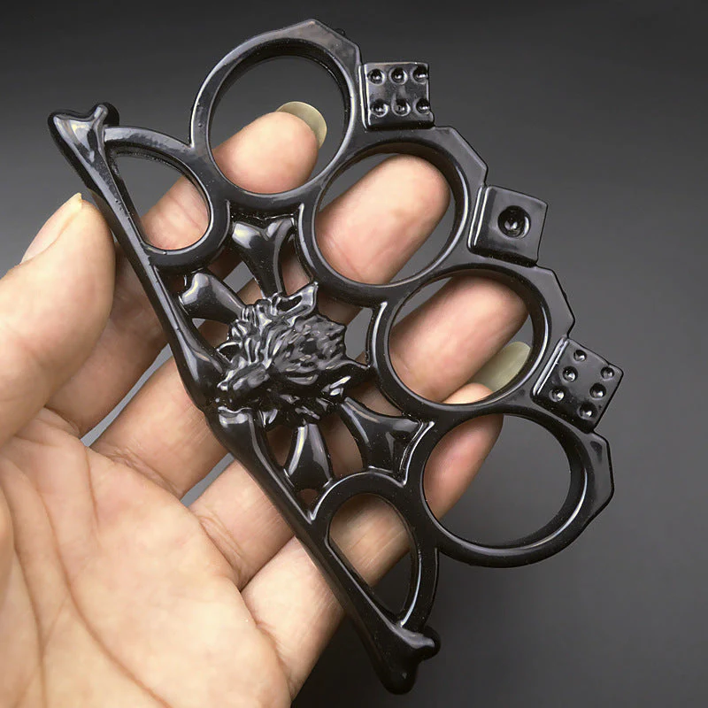 Wolf Head Dice Knuckle Duster Boxing Self Defense Buckle Window Breaker Outdoor EDC Tool - Image 4