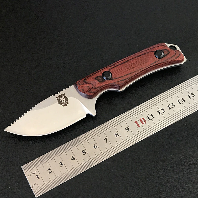Wooden Handle Liome 15017 Fixed Blade Knife Camping Tactical Hunting Straight Knives - Image 3