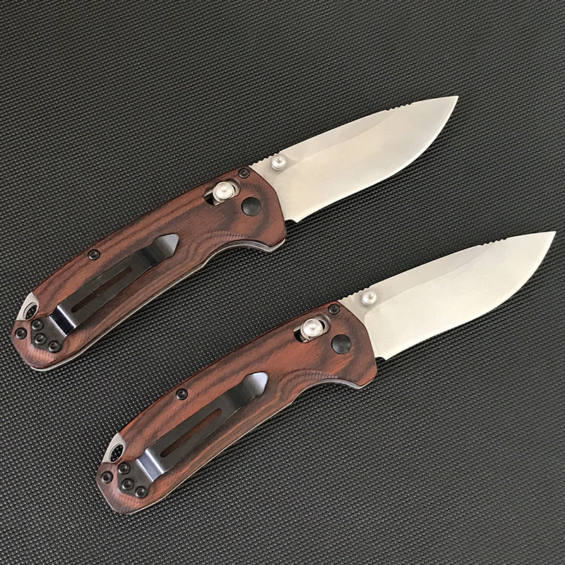 Wooden Handle Liome 15031 Tactical Folding Knife Stone Wash Blade Outdoor Survival Safe Pocket Knives - Image 5