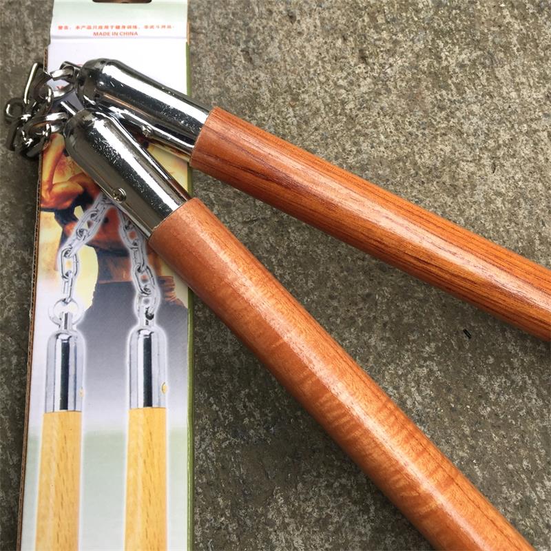 Wooden Nunchucks Outdoor Defense Training Tool - Image 3